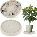 2 Pack Plant Caddy with Wheels,14" Rolling Plant Stand 165 LBS Heavy Duty with Hidden 360 ° Rotating Silent Wheel Wheels for Outdoor Indoor Large Plant Pots, Flower Pot, Patio