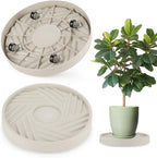 2 Pack Plant Caddy with Wheels,14" Rolling Plant Stand 165 LBS Heavy Duty with Hidden 360 ° Rotating Silent Wheel Wheels for Outdoor Indoor Large Plant Pots, Flower Pot, Patio