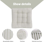 Tiita Chair Cushions 22"x22" Square Windows Pad for Adults Seating Pillows Set of 2, Green