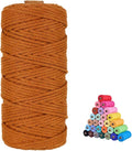 flipped 100% Natural Macrame Cotton Cord,3mm x109 Yards Twine String Cord Colored Cotton Rope Craft Cord for DIY Crafts Knitting Plant Hangers Christmas Wedding Décor (Caramel, 3mm*109yards)
