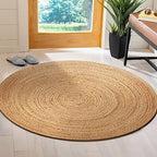 Savi Home Hand Woven Jute Braided Rug, 6' Round - Natural, Reversible Area Rugs for Living Room, Farmhouse, Kitchen, Handcrafted 6 Feet Round Area Rugs - Natural - color: Natural, size: 6' (Round)
