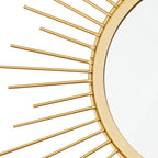 3 Pack Metal Mirrors for Wall Sunburst Wall Mirrors Home Décor Decorative Hanging Wall Art for Living Room Bedroom Entryway (Gold, Sunburst)