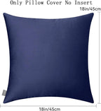 Thmyo 4-Pack 100% Cotton Comfortable Solid Decorative Throw Pillow Case, Square Cushion Cover Pillowcase Sublimation Blank Pillow Covers DIY Throw Pillowcase for Couch(18x18 inch/ 45x45cm,Dark Blue)