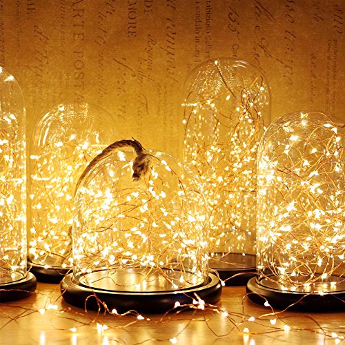 Twinkle Star 33ft 100LED Copper Wire String Lights Fairy String Lights 8 Modes USB Powered with Remote Control for Wedding Party Home Christmas Decoration, Warm White - color: Warm White, size: 33ft