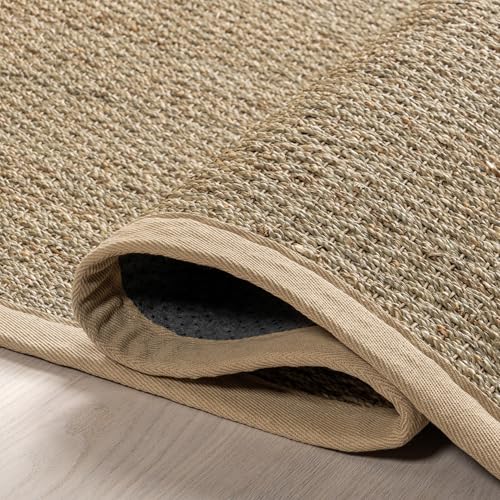 Nuloom Elijah Beige/Natural, 2'6" x 8', Basketweave, Seagrass, Soft and Textured, High Traffic, Stain Resistant, Easy Clean, Durable Runner for Bedroom, Living Room, Dining, Den, Foyer, Entryway - color: Beige, size: 2'6" x 8' (Rectangular)