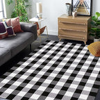 Buffalo Plaid Rug 5' x 7' Black and White Check Rug Washable Checkered Area Rug for Farmhouse/Entryway//Living Room/Laundry Room/Bedroom (5'x7', Black and White Plaid) - size: 5'x 7'