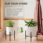 Plant Stand Indoor Adjustable Pot Holders, Metal Plant Stand Outdoor, Anti-Rust Black Metal Plant Holder for Outdoor Corner and Indoor clearance ,Fits 8"-12" Pots, 9.5" Height, 2 Pack
