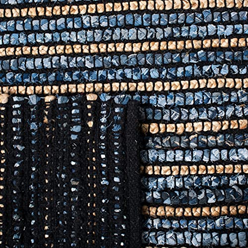 SAFAVIEH Cape Cod Collection Area Rug - 10' x 14', Blue & Natural, Handmade Flat Weave Braided Jute & Cotton, Ideal for High Traffic Areas in Living Room, Bedroom (CAP363A) - size: 10' x 14' (Rectangular)