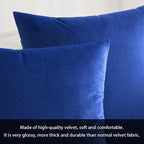 MIULEE Velvet Throw Pillow Covers 18x18 Inch, Pack of 2 - Royal Blue, Decorative Square Cushion Cases Farmhouse Modern Home Decor for Spring Couch Sofa Bedroom Living Room