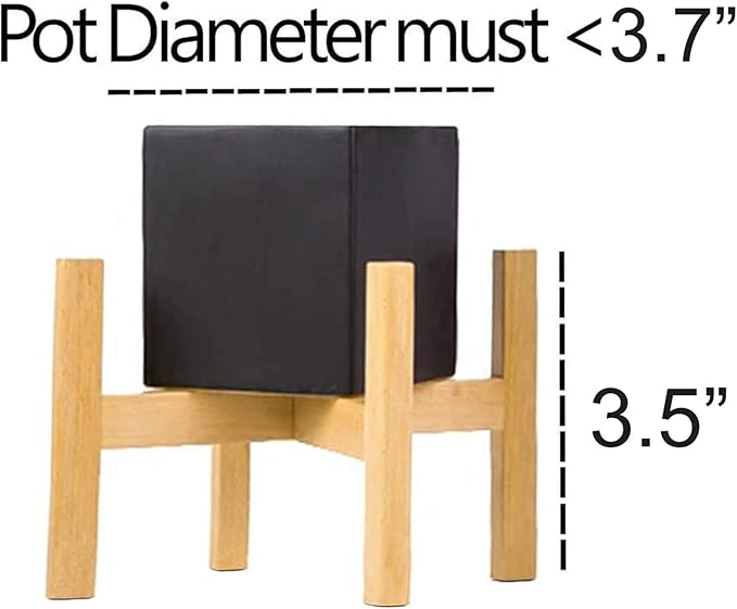 Modern Mini Plant Stand, Wood Flower Pot Holder, Up to 3.5" Diameter Planter, Display Potted Rack, Prevent The Floor Wet, Not Include Ceramic Planter Pot