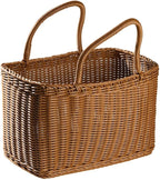 Alipis African Market Basket Oval Woven Straw Basket with Handle Ghana Plant Pot Grocery Bag Beach Tote Shopping Bag Flower Picnic for Toy Storage