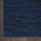 Nourison Home Nourison Essentials Midnight Blue 2'2" x 10' Area Rug - Easy Clean, Non Shedding, Bed Room, Living Room, Dining Room, Kitchen (10' Runner) - color: Midnight Blue, size: 2'2" x 10' (Runner)