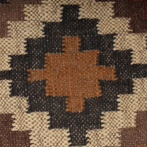 Handmade Tribal Wool Jute Kilim Pillow Cover Boho Rustic Cushion for Sofa Bed Chair Living Room Multicolor Vintage Throw Pillowcase - color: Multi 03