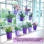LaLaGreen Hanging Planter Outdoor - 10 Pack, 4 Inch Fence Planters Outdoor Purple Hanging Window Flower Bucket Metal Succulent Pots Balcony Railing Wall Garden Deck Porch Herb Plant Macetas Exterior - size: 4 Inch (Purple)