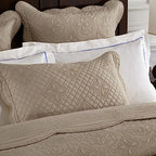 Calla Angel Sage Garden Luxury Pure Cotton Matelasse Quilted Pillow Sham, King Pillow, 20x36, Coffee - color: Coffee, size: King