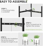 Plant Stand Indoor Adjustable Pot Holders, Metal Plant Stand Outdoor, Anti-Rust Black Metal Plant Holder for Outdoor Corner and Indoor clearance ,Fits 8"-12" Pots, 9.5" Height, 1 Pack