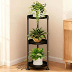 SYQ 3 Tier Plant Stand Indoor Outdoor - 34'' Extra-Tall Metal Plant Stands for Potted Plants Multiple Tiered Plant Shelf Vertical Black Iron Planter Rack Large Flower Pot Holder Table for Patio Corner