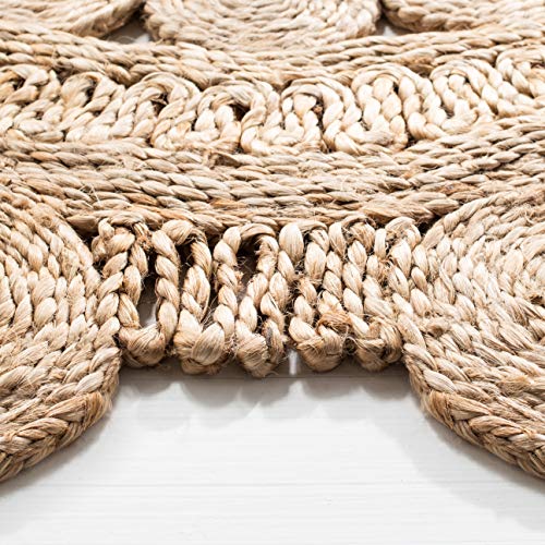 SAFAVIEH Natural Fiber Round Collection 10' Round Natural NF161A Handmade Boho Charm Farmhouse Jute Area Rug - size: 10' (Round)