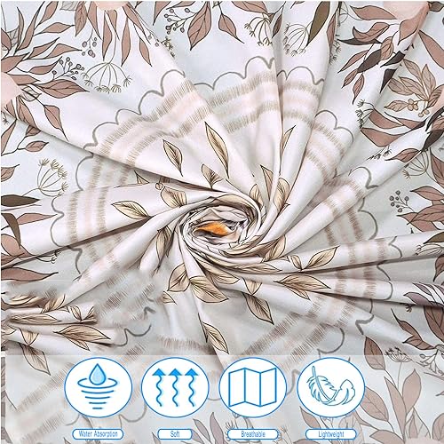 Orange Bohemian Tapestry Wall Hanging, Mandala Floral Medallion Hippie Tapestry with Light Brown Aesthetic Wreath Design, Cream Wall Decor Blanket for Bedroom Home Dorm