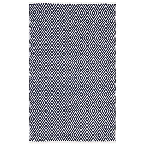 SAFAVIEH Boston Collection 2'6" x 4' Navy BOS682D Handmade Flatweave Cotton Accent Rug - color: Navy, size: 2'6" x 4' (Rectangular)