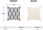 Navy Blue Boho Pillow Covers 20 x 20 Inch Pack of 2, Bohemian Ethnic Herringbone Pattern Decorative Throw Pillow Covers Linen Modern Geometry Farmhouse Outdoor Pillowcase for Sofa Couch Decor