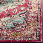 SAFAVIEH Monaco Collection Runner Rug - 2'2" x 6', Pink & Multi, Non-Shedding & Easy to Clean, Distressed Medallion Design, Ideal for Hallway, Foyer, Entryway, Kitchen, Bedroom (MNC243D) - color: Pink/Multi, size: 2'2" x 6' (Runner)