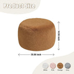 Round Stuffed Pouf Ottoman for Foot Rest, A Round Modern Foam Filled Poufs, Floor Chair for Living Room, Nursery, Dorm, A Soft Modern Foot Stool Perfect to Rest Your Feet (Orange, 20Inch)