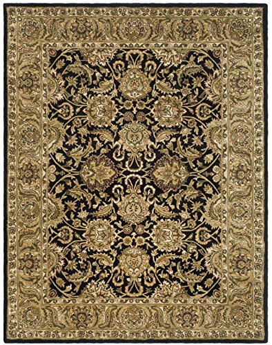 SAFAVIEH Classic Collection 9'6" x 13'6" Black / Gold CL252A Handmade Traditional Oriental Premium Wool Area Rug - size: 9'6" x 13'6" (Rectangular)