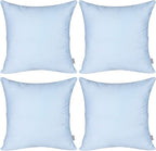 Thmyo 4-Pack 100% Cotton Comfortable Solid Decorative Throw Pillow Case, Square Cushion Cover Pillowcase Sublimation Blank Pillow Covers DIY Throw Pillowcase for Sofa(24x24 inch/ 60x60cm,Light Blue)