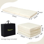 MeMoreCool Foldable Floor Cushion Kids Trifold Play Mat, Kids Folding Seat Pad Portable Lounger, 57x22 Inch Beige