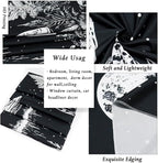 Yuiqear Black and White Mushroom Tapestry Fantasy Plant Floral Tapestries Moon Star Tapestries Starry Sky Tapestry Wall Hanging for Bedroom Decor