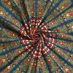 Bless International Handmade Indian hippie Bohemian Psychedelic Peacock Mandala Wall hanging College Dorm Beach Throws Table Cloth Bedding Tapestry (Golden Green, King(88x104Inches)(225x265Cms)) - color: Golden Green, size: 104"L x 88"W