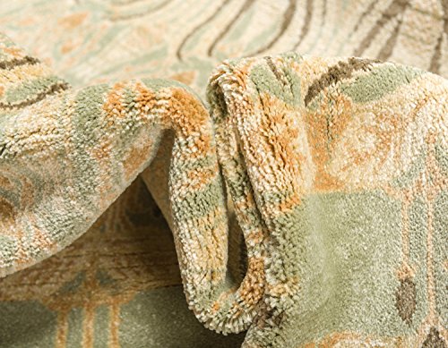 Unique Loom Edinburgh Collection Area Rug - Canmore (5' 1" x 8' Rectangle, Light Green/ Cream) - color: Light Green/Cream, size: 5'1" x 8' (Rectangular)