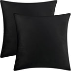 2 Pack 16x16 Pillow Cover Velvet Pillow Covers, Square Throw Pillow Covers for Living Room Decorations Throw Pillow Case, Throw Pillow Cover Cushion Cover for Sofa Bedroom Car, Black Velvet