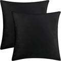2 Pack 22x22 Pillow Cover Velvet Pillow Covers, Square Throw Pillow Covers for Living Room Decorations Throw Pillow Case, Throw Pillow Cover Cushion Cover for Sofa Bedroom Car, Black Velvet