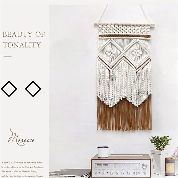 BMIDRUT Hanging Macrame Tapestry Dream Catchers Hand Woven Tapestries Boho Wall Art Decor Home Wall Decor Wall Pediment