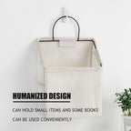 Wall-Hanging Storage Bags, Desktop Organizer Basket Cotton Linen Hanging Storage Basket for Kitchen,Bderoom,Living Room (#2 Grey)