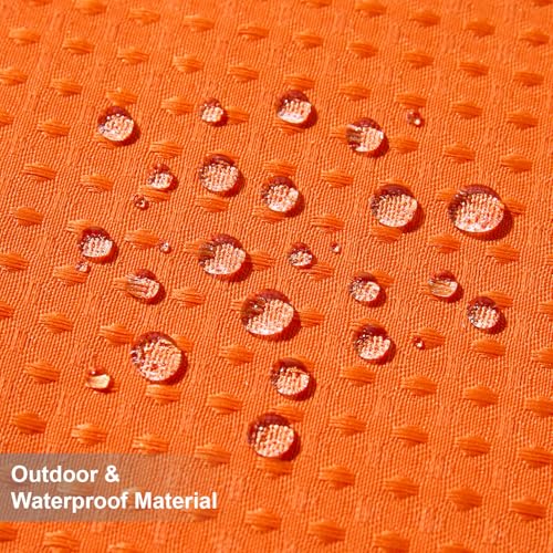 DFXSZ Outdoor Pillow Covers 18X18 Inch Set of 2 Orange Waffle Textured Polyester Pillow Covers Spring Summer Outdoor Waterproof Decor for Patio Furniture Garden 025E18 - color: Orange, size: 18" x 18" (Pack of 2)
