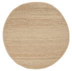 SAFAVIEH Natural Fiber Collection 4' Round Natural NF731A Handmade Farmhouse Fringe Premium Jute Area Rug - size: 4' (Round)