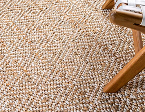 Unique Loom Braided Jute Collection Area Rug - Assam (2' x 3' 1" Rectangle, Natural/ Ivory) - color: Natural/Ivory, size: 2' x 3'1" (Rectangular)