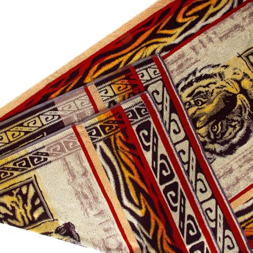 100% Cotton Throw Blanket for Couch Sofa or Bed All Season Terry Blankets & Throws, Lightweight & Breathable Cotton Blanket, Picnic Rug, Terry Bed Sheet (Tiger) - color: Tiger