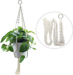 Macrame Plant Hanger Basket Liners Cotton Rope 4 Legs for Indoor Outdoor Decorations,Set of 2 (34 inch)