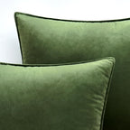 MIULEE Moss Green Decorative Velvet Throw Pillow Covers Soft Pillow Covers Spring Soild Square Cushion Case for Spring Sofa Bedroom 20x20 Inch 50x50 cm