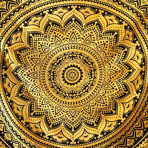 Popular Handicrafts Queen Mandala Hippie Tie dye Psychedelic Ombre Tapestry Wall Hanging - Indian Maditation Gypsy Bohemian Hippy Dorm Room Decor Yellow 81x88 Inch - color: Yellow, size: 88L" x 81W"