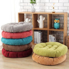 Sexysamba Round Floor Seat Pillows Cushions 22" x 22", Soft Thicken Yoga Meditation Cushion Pouf Tufted Corduroy Tatami Floor Pillow Reading Cushion Chair Pad Casual Seating for Adults & Kids, Coffee