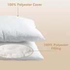 Luxury Pillow Inserts, Pack of 4, 16 x 16 inches Hypoallergenic Ultra Soft White Polyester Microfiber Durable Couch Cushion Fillers