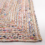 SAFAVIEH Area Rug 2x3 - Cape Cod Collection - Beige & Multi, Handmade Jute & Cotton, Woven Braided Design (CAP202B) - color: Beige/Multi, size: 2' x 3' (Rectangular)