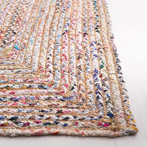 SAFAVIEH Area Rug 2x3 - Cape Cod Collection - Beige & Multi, Handmade Jute & Cotton, Woven Braided Design (CAP202B) - color: Beige/Multi, size: 2' x 3' (Rectangular)