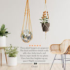 Set of 2 Macrame plant hanger with Daisies & Beads | Hanging plant holder Macrame Plant hangers outdoor and indoor hanging planters Plant stand indoor Boho Decor hanging planter stand (SunshineYellow)