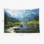 EMMTEEY Landscape Tapestry Wall Decor 60X50 Inch-Forest Mountains Water Scenery Durable Wall Tapestry for Living Room